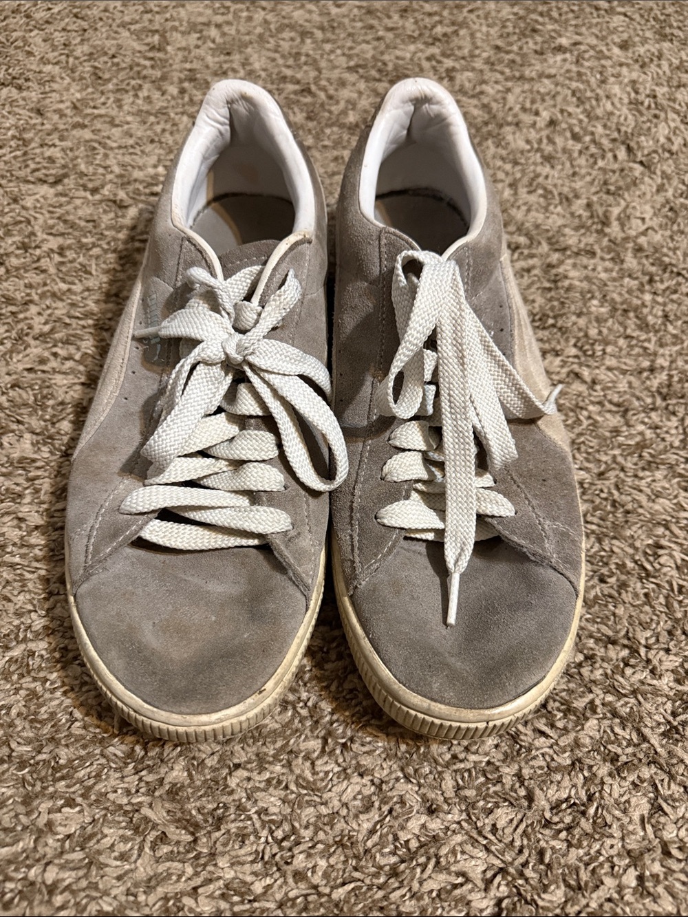 Puma Men's Gray Suede Low-Top Sneakers